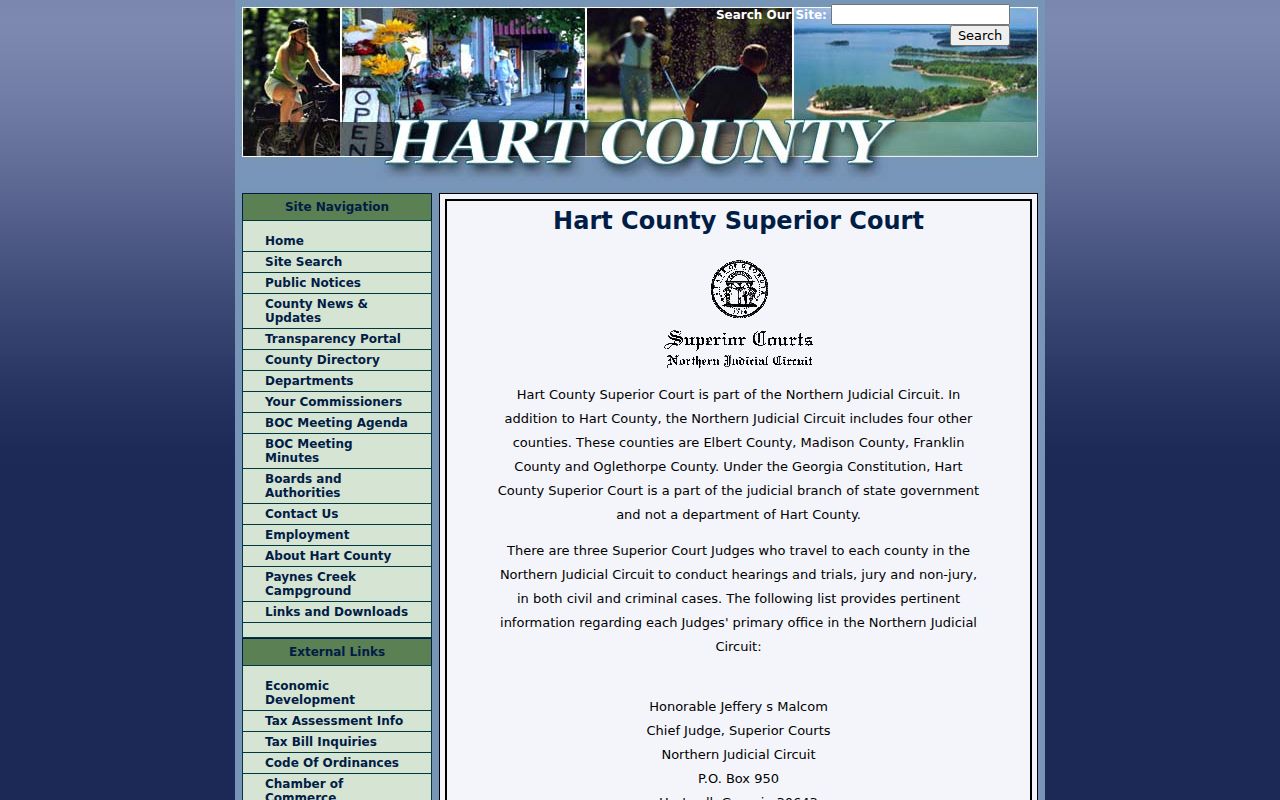 Hart County criminal docket Superior Court information