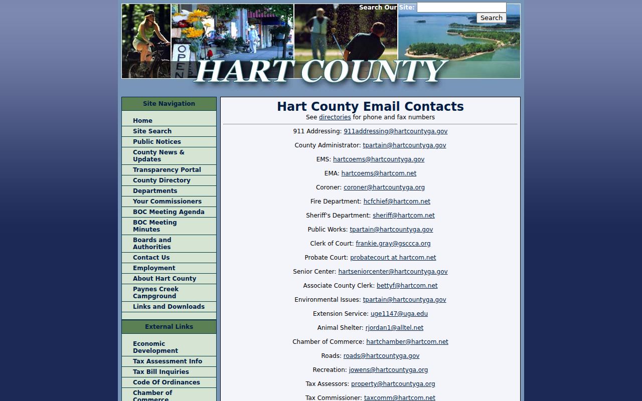 Hart County official contact directory for court and clerk routing