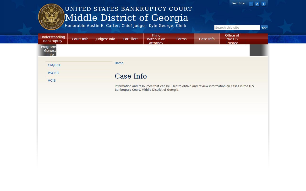 Middle District of Georgia bankruptcy case information