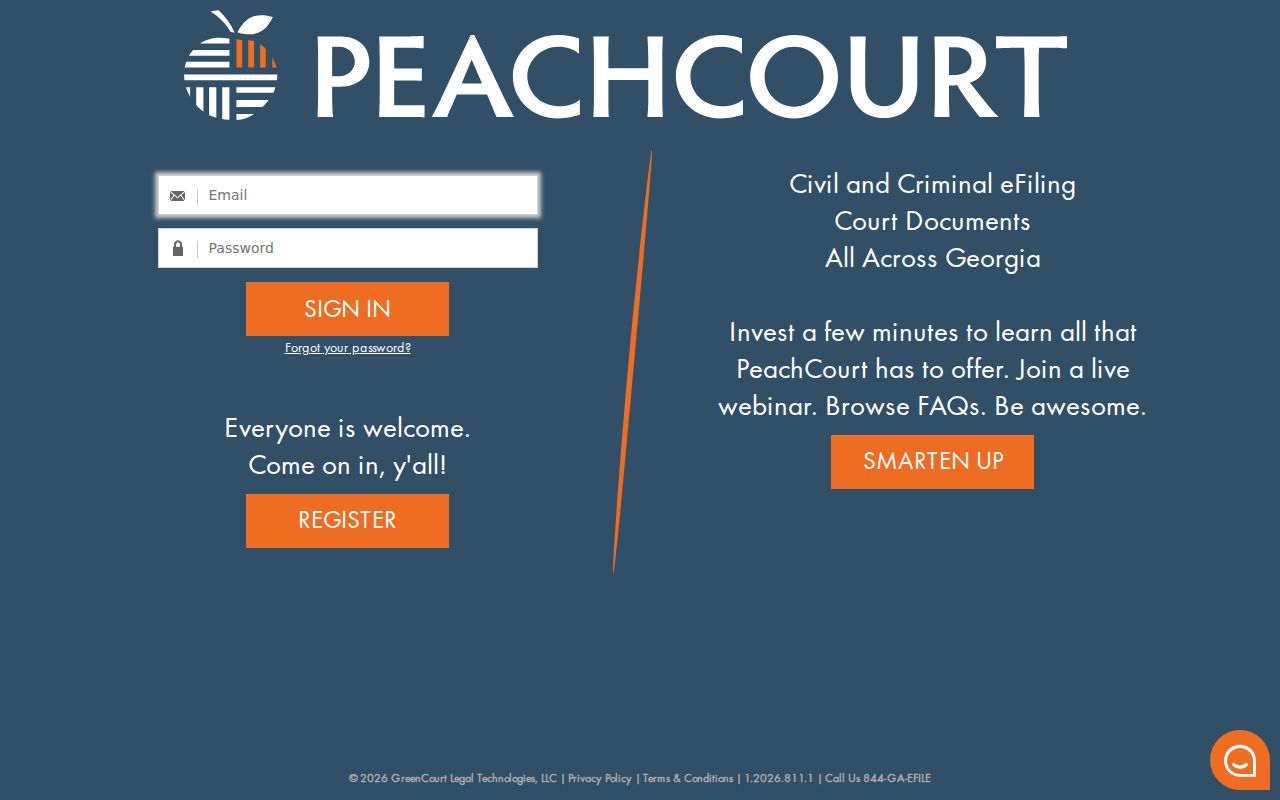Hart County case lookup PeachCourt account access