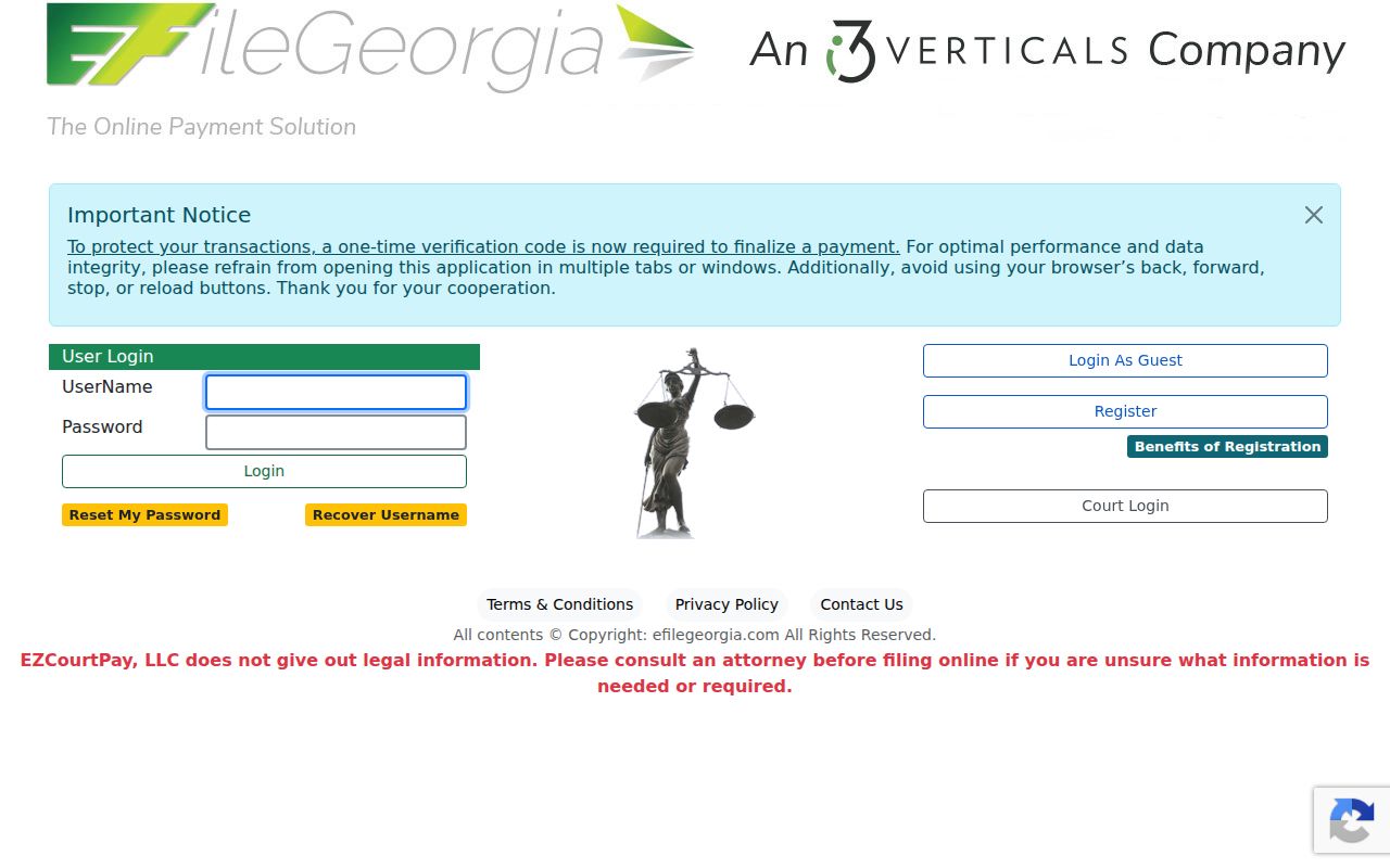 Hart County case lookup eFileGeorgia account route