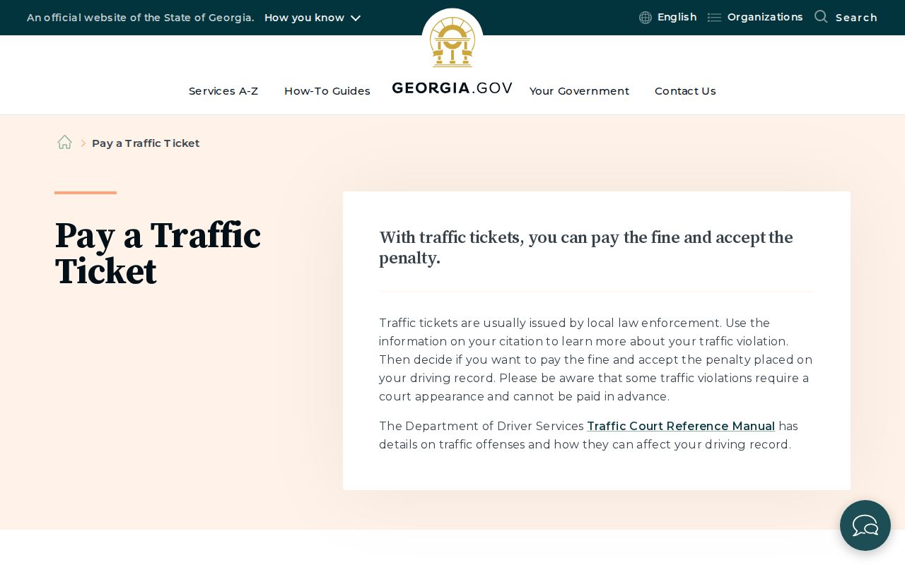Georgia traffic ticket payment guidance for Hart County cases